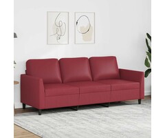 Vidaxl 3-Sitzer Sofa 180 cm Kunstleder Weinrot - 41% Rabatt