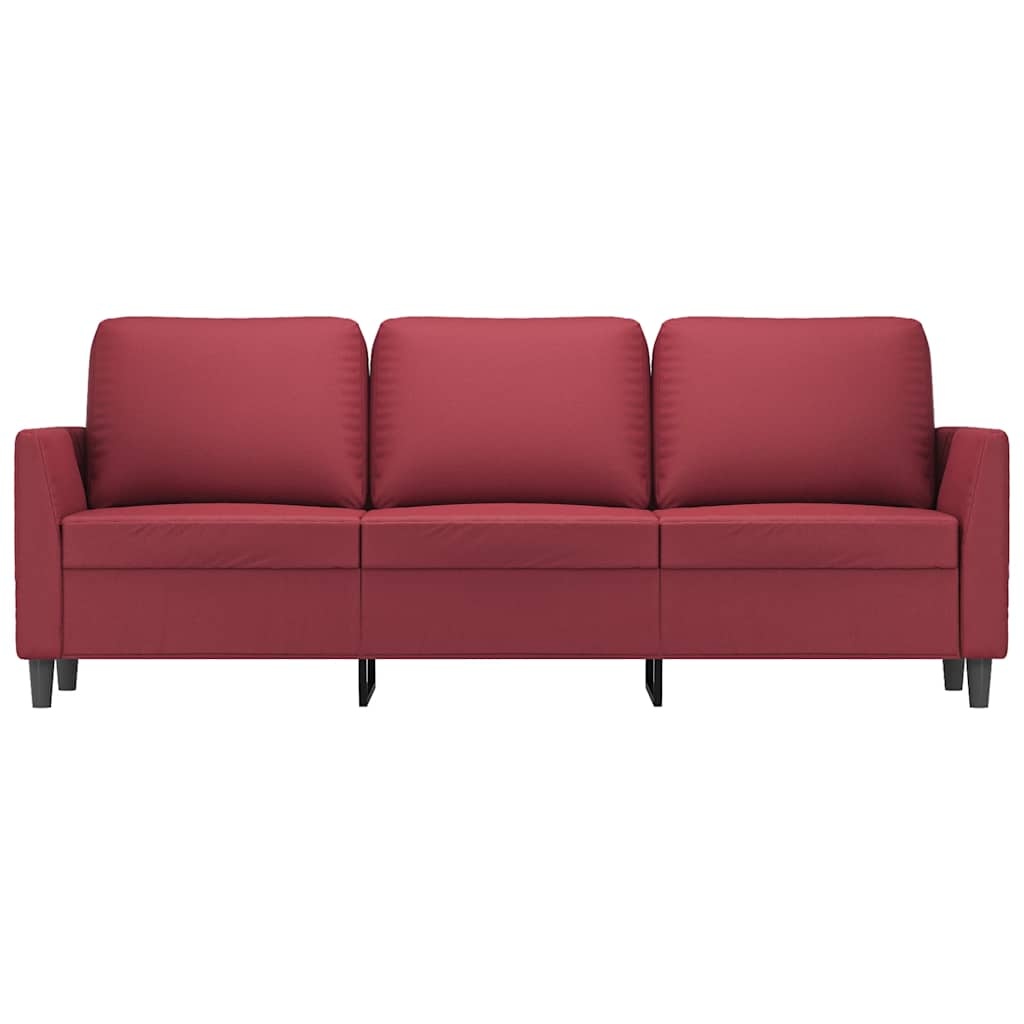 3-Sitzer Sofa 180 cm Kunstleder Weinrot - 35% Rabatt