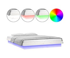 Vidaxl Bettgestell 150x200cm Kiefer Weiß mit LED - 47% Rabatt