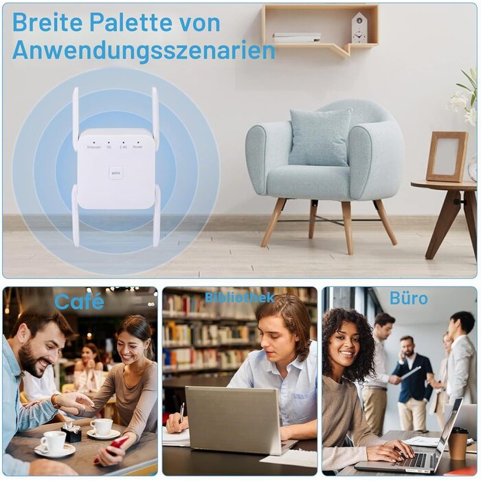 WLAN-Verstärker 1200 Mbit/s mit 4 Antennen - 30% Rabatt