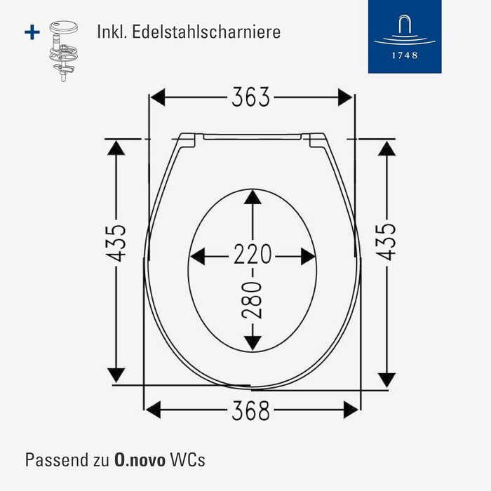 WC-Sitz O.novo in Weiß Alpin - Oval - 34% Rabatt - B-Ware