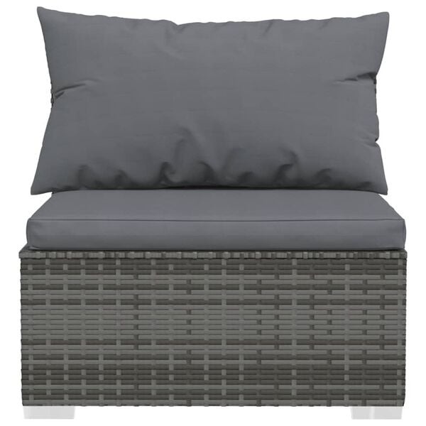 3-Sitzer Sofa aus Poly-Rattan in Grau - 35% Rabatt