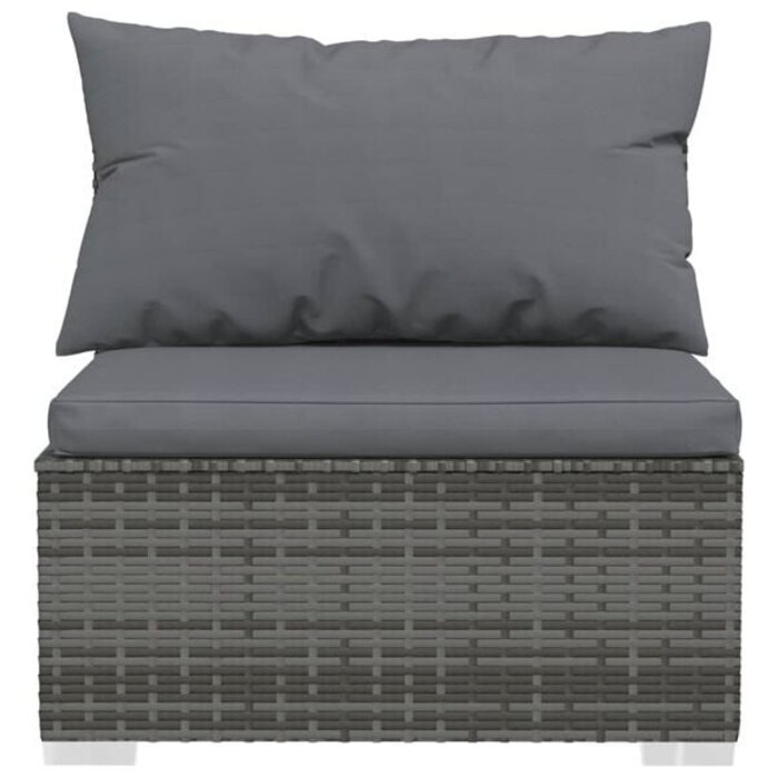 3-Sitzer Sofa aus Poly-Rattan in Grau - 35% Rabatt
