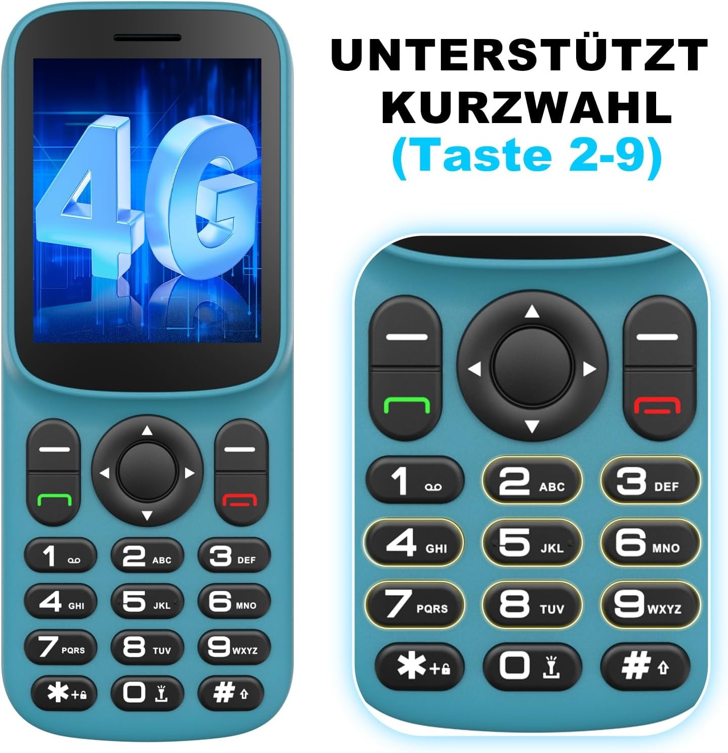 Senioren-Tastenhandy T185 4G Blau-Schwarz Größe S - 32% Rabatt