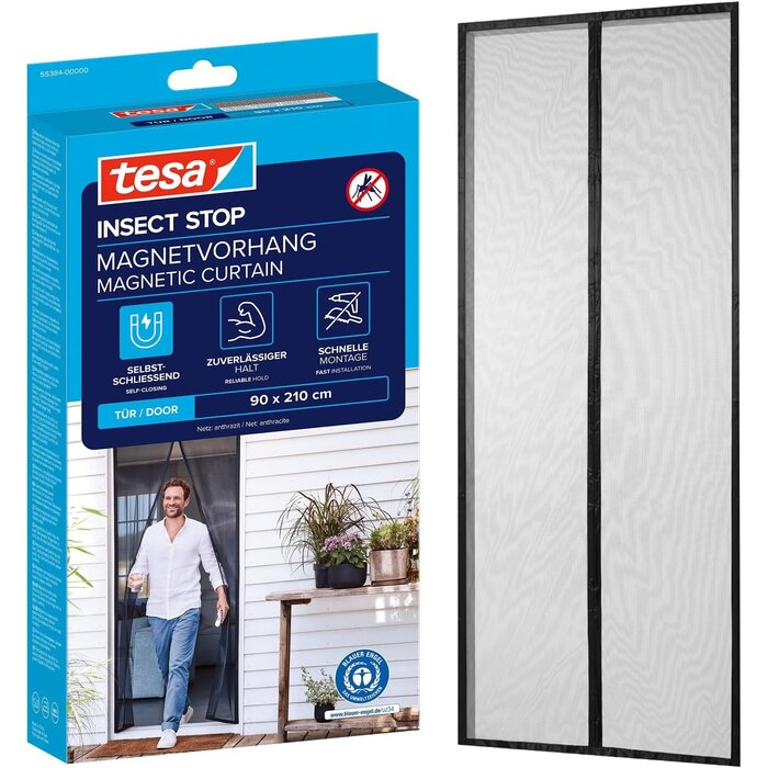 Magnet-Fliegengitter 210 x 90 cm - Anthrazit - 30% Rabatt