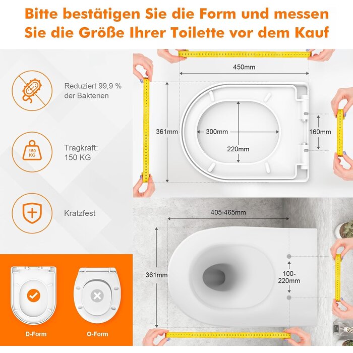 WC-Sitz in D-Form mit Absenkautomatik - 31% Rabatt
