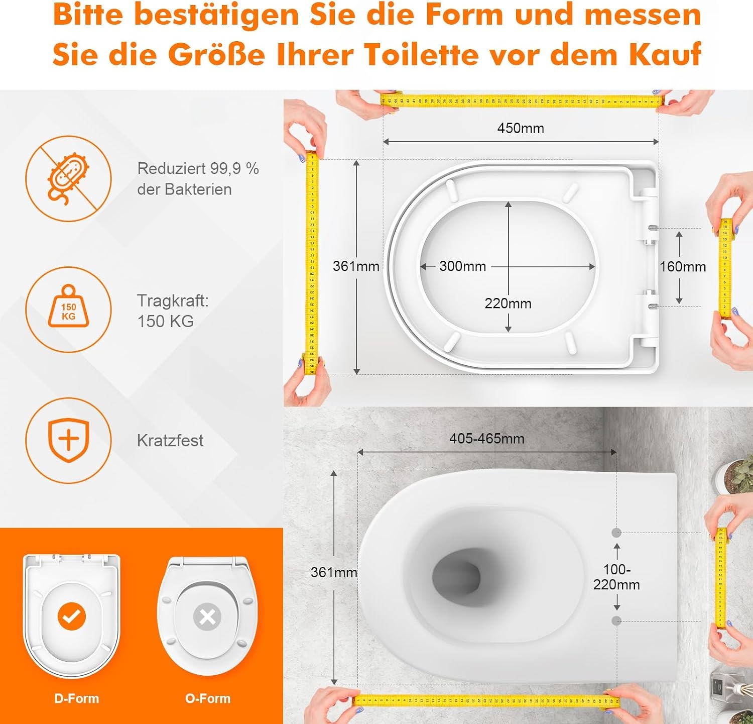 WC-Sitz in D-Form mit Absenkautomatik - 31% Rabatt