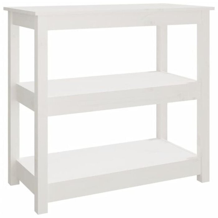 Massiver Konsolentisch 80x40cm Kiefer Weiß - 34% Rabatt