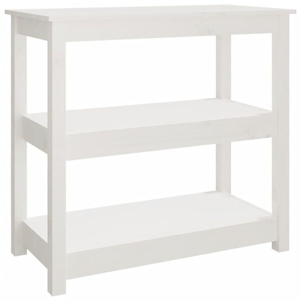Massiver Konsolentisch 80x40cm Kiefer Weiß - 34% Rabatt