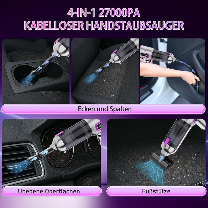 Kabelloser Handstaubsauger - 22.000 Pa mit Blasfunktion - 31% Rabatt
