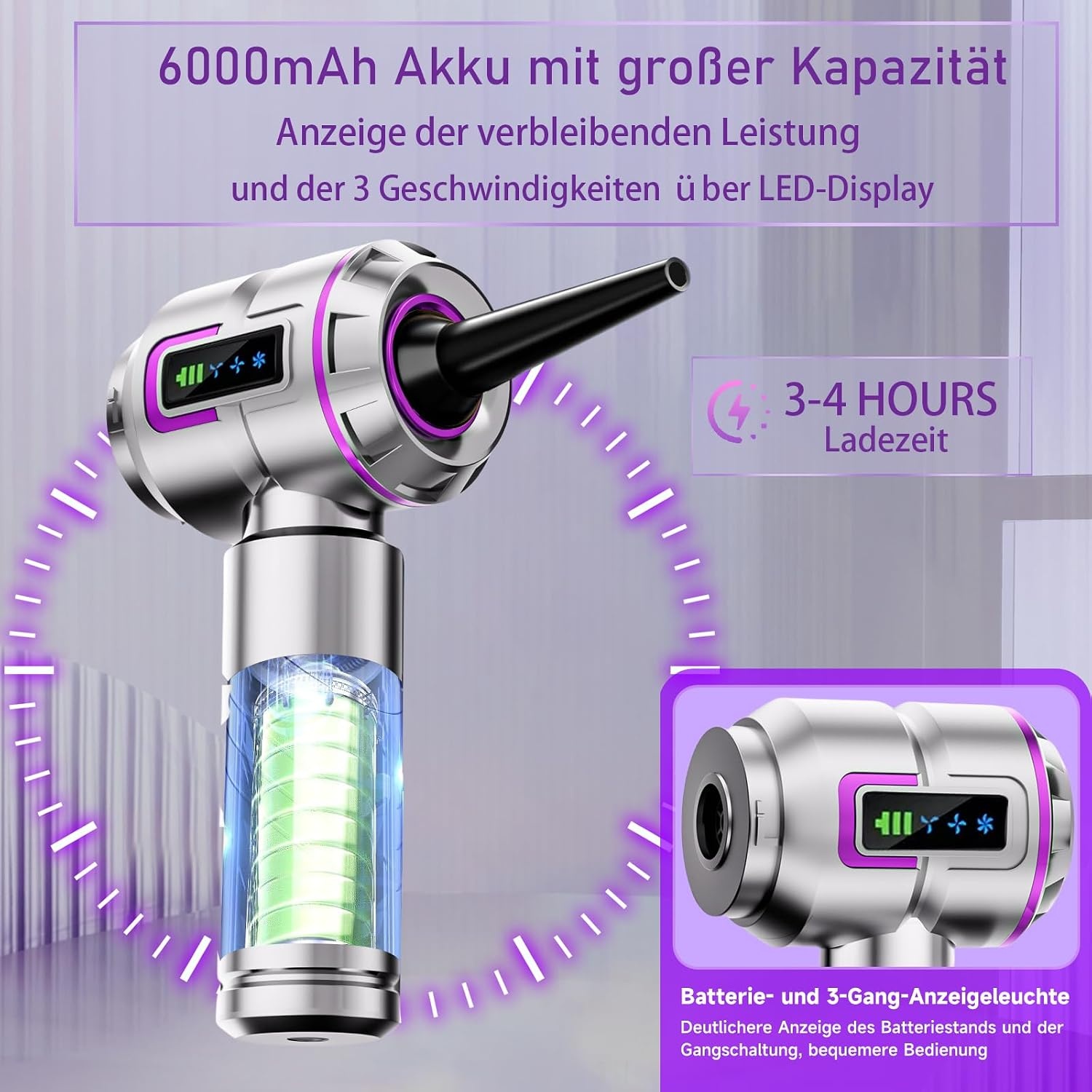 Kabelloser Handstaubsauger - 22.000 Pa mit Blasfunktion - 31% Rabatt
