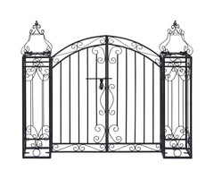 Vidaxl Schmiedeeisen Gartentor Schwarz 122x100cm - 46% Rabatt