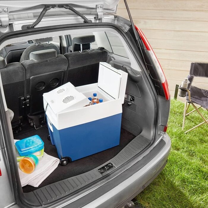 Thermoelektrische Kühlbox 48L, 12V/230V mit Rollen - 34% Rabatt
