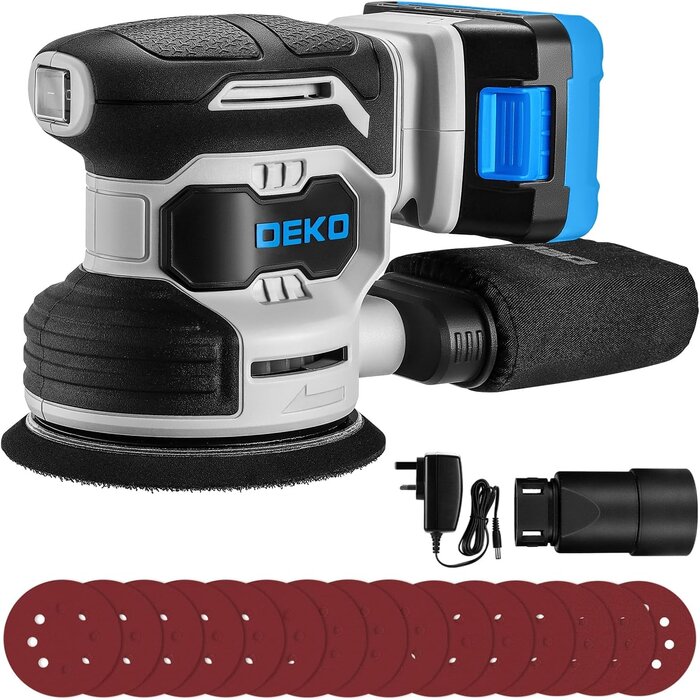 Akku-Exzenterschleifer 125 mm, 20V, Schwarz-Grau, Größe S - 31% Rabatt