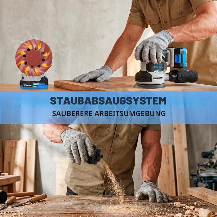 Akku-Exzenterschleifer 125 mm, 20V, Schwarz-Grau, Größe S - 31% Rabatt