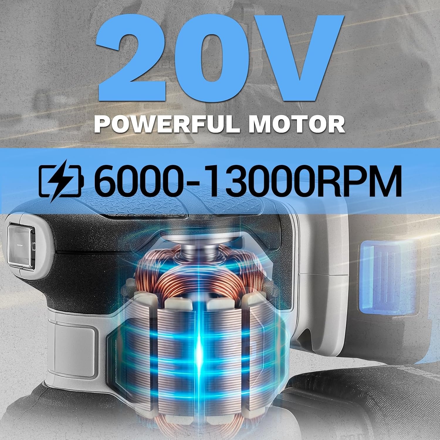 Akku-Exzenterschleifer 125 mm, 20V, Schwarz-Grau, Größe S - 31% Rabatt
