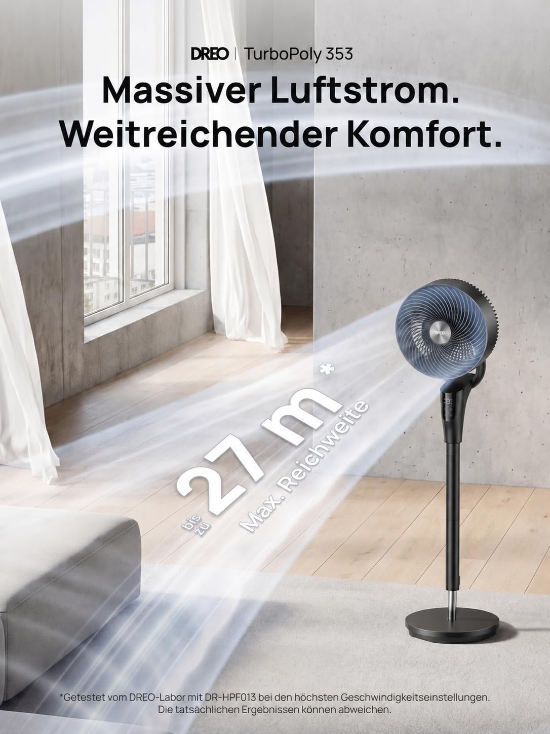 Standventilator, 36W, mit Fernbedienung - 34% Rabatt auf Retourenware