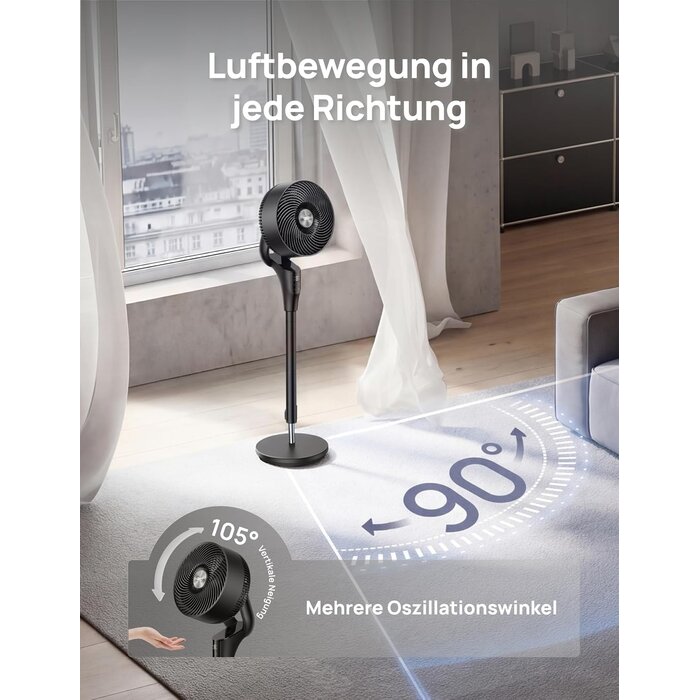 Standventilator, 36W, mit Fernbedienung - 34% Rabatt auf Retourenware