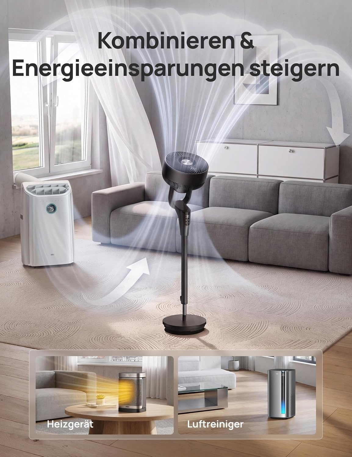 Standventilator, 36W, mit Fernbedienung - 34% Rabatt auf Retourenware