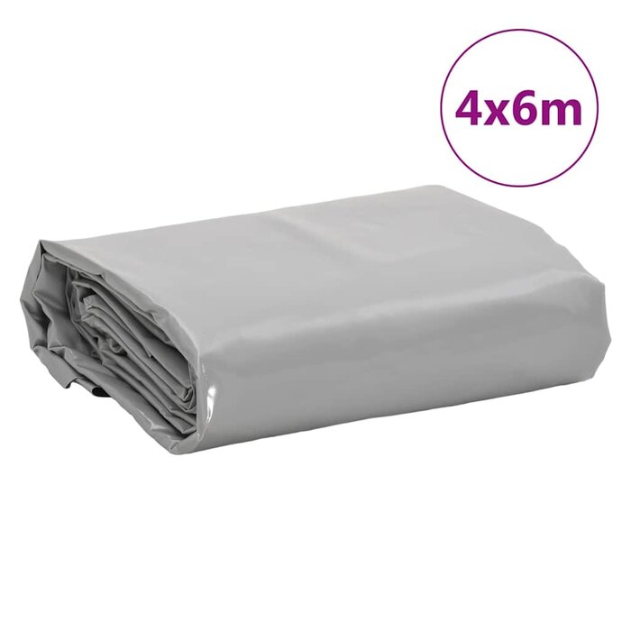 Robuste PVC-Abdeckplane 4x6 m - 650 g/m² - Grau - 34% Rabatt