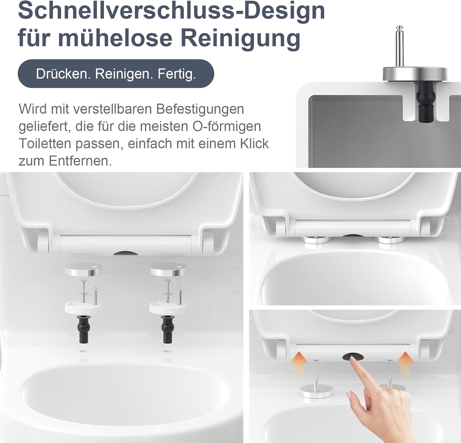 Universeller WC-Sitz mit Absenkautomatik weiß, 32% Rabatt