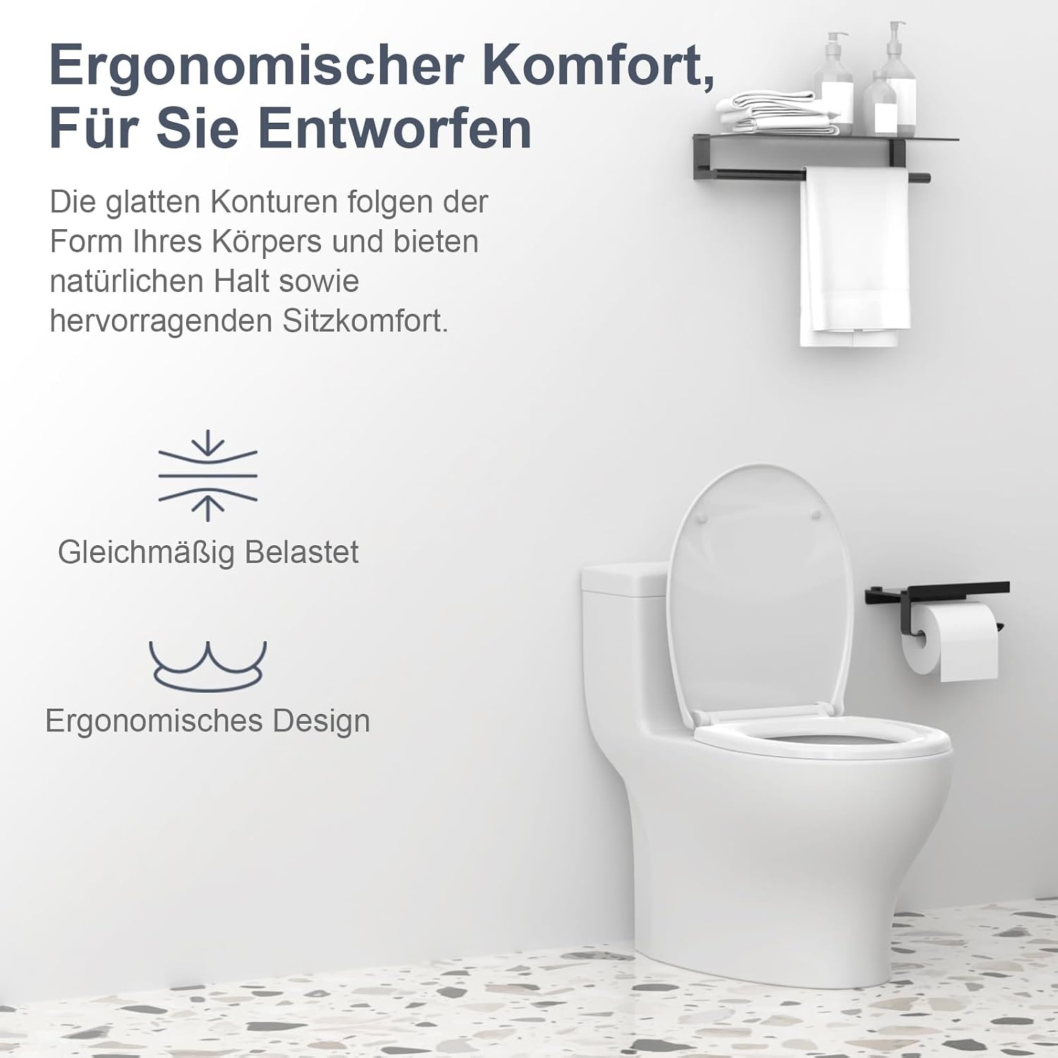 Universeller WC-Sitz mit Absenkautomatik weiß, 32% Rabatt
