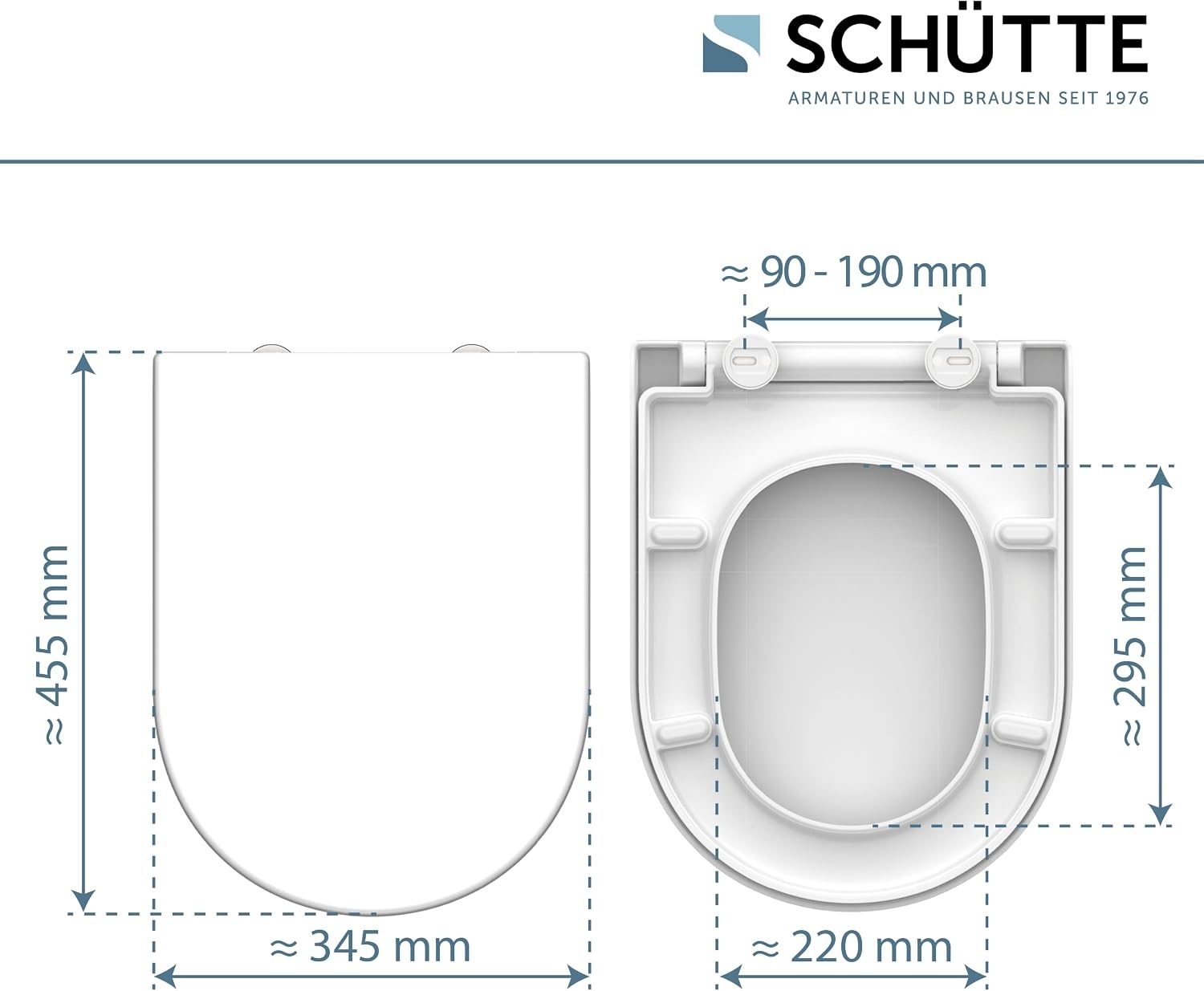 WC-Sitz D-Form Duroplast mit Absenkautomatik - 32% Rabatt - Weiß 45,5x34,5 cm