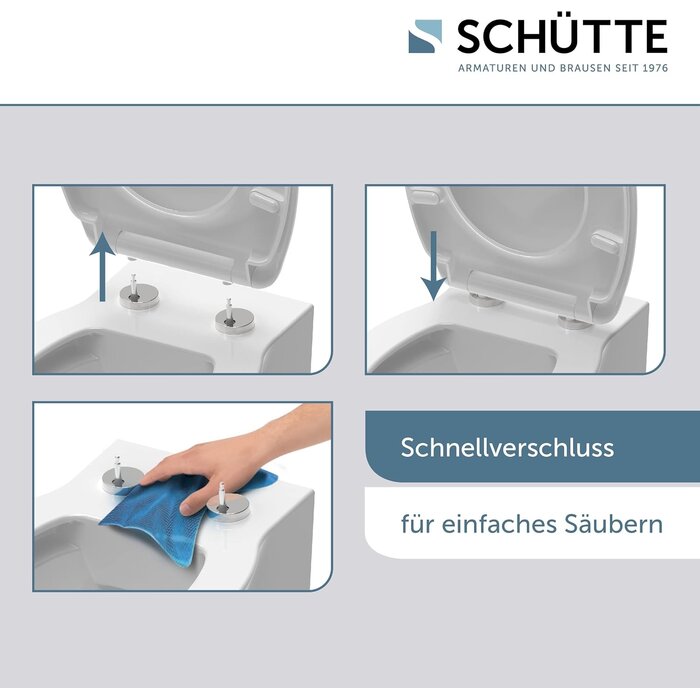 WC-Sitz D-Form Duroplast mit Absenkautomatik - 32% Rabatt - Weiß 45,5x34,5 cm