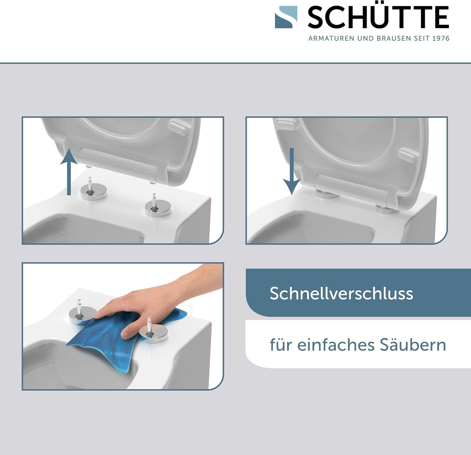 WC-Sitz D-Form Duroplast mit Absenkautomatik - 32% Rabatt - Weiß 45,5x34,5 cm