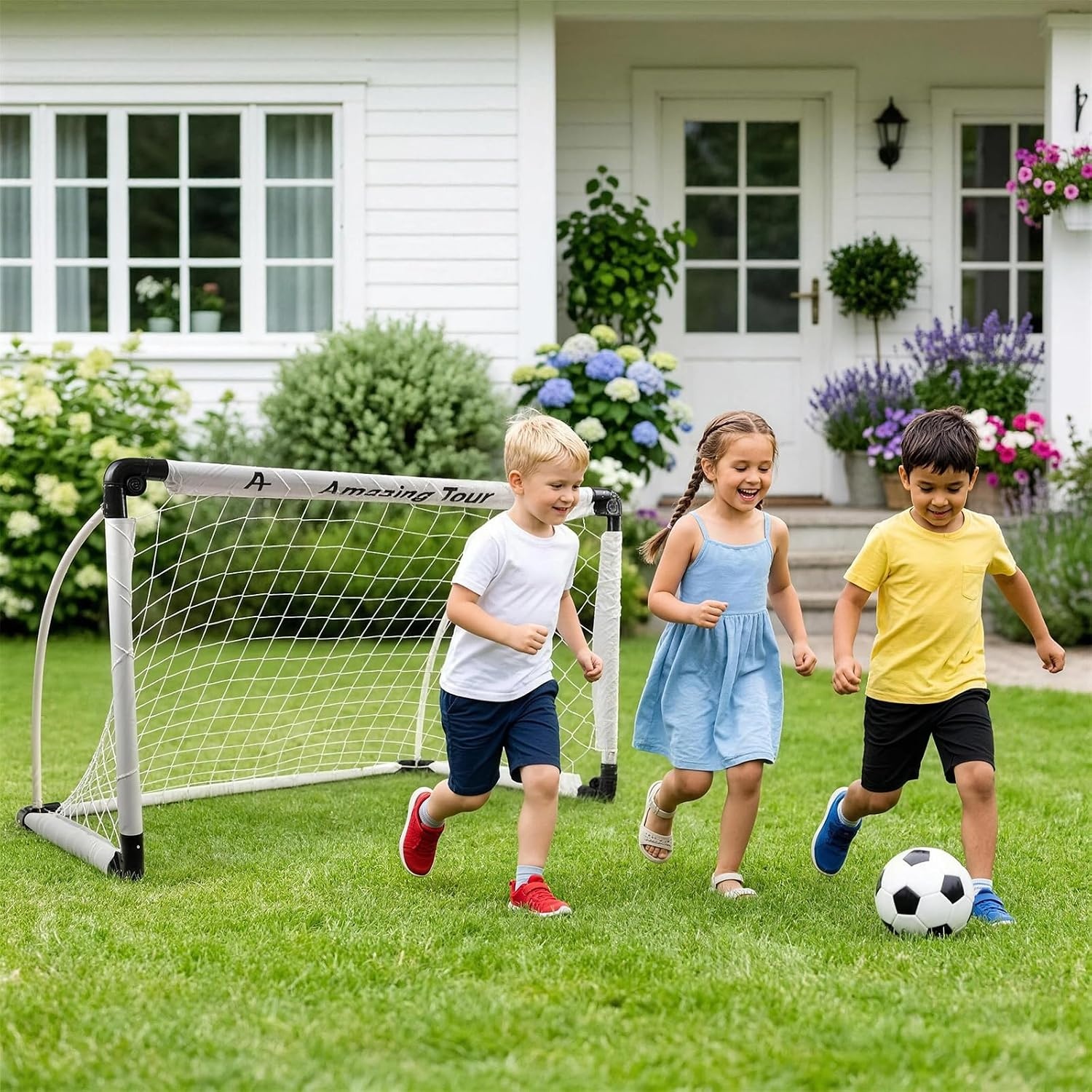 Faltbares Fußballtor für Kinder, 115x80 cm, PVC-Rahmen - 30% Rabatt