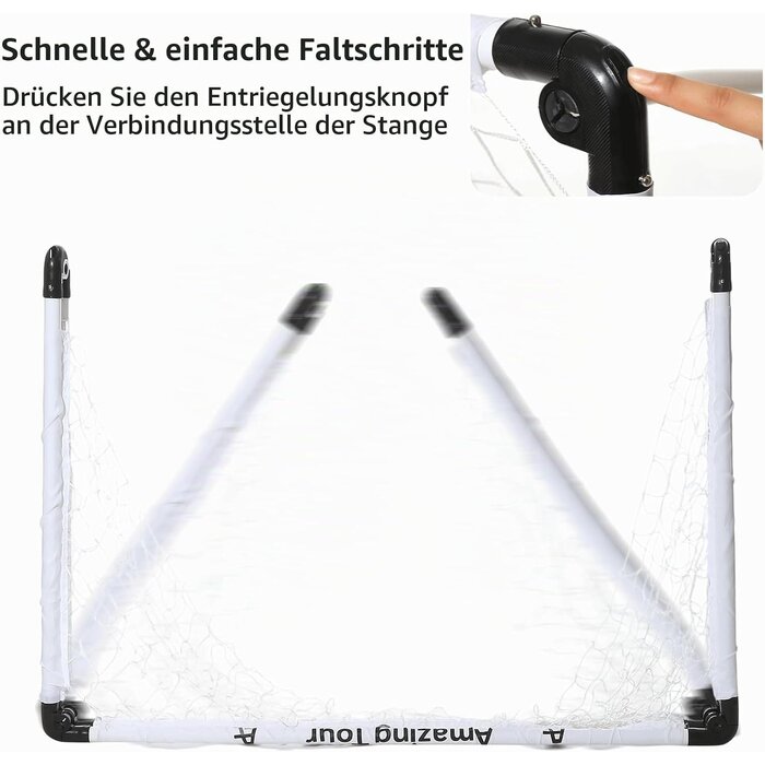 Faltbares Fußballtor für Kinder, 115x80 cm, PVC-Rahmen - 30% Rabatt
