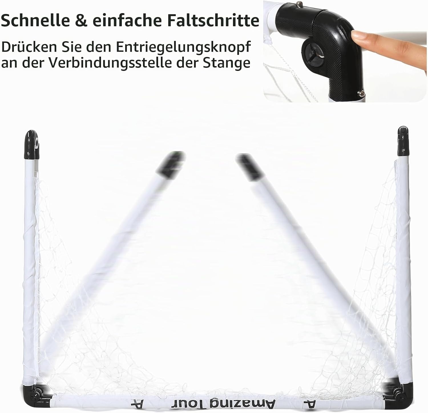 Faltbares Fußballtor für Kinder, 115x80 cm, PVC-Rahmen - 30% Rabatt