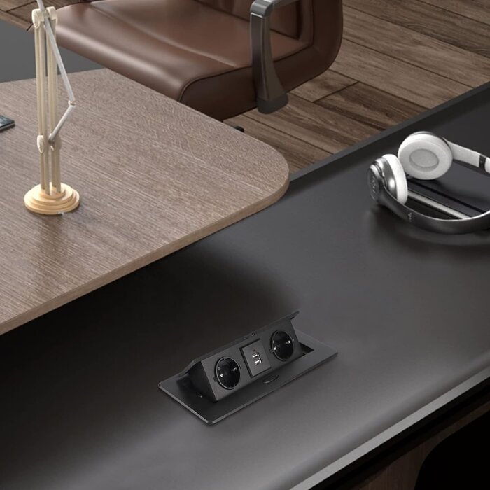 Versenkbare Einbau-Steckdosenleiste - 2x Steckdose, 2x USB - 32% Rabatt