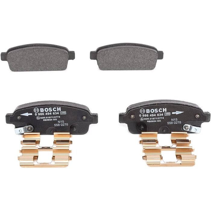 Bosch Bremsbelagsatz Hinterachse 4-tlg. - 32% Rabatt - ECE R90 zertifiziert