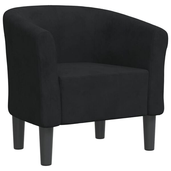 Samt-Schalensessel Schwarz, 70 x 56 x 68 cm - 35% Rabatt