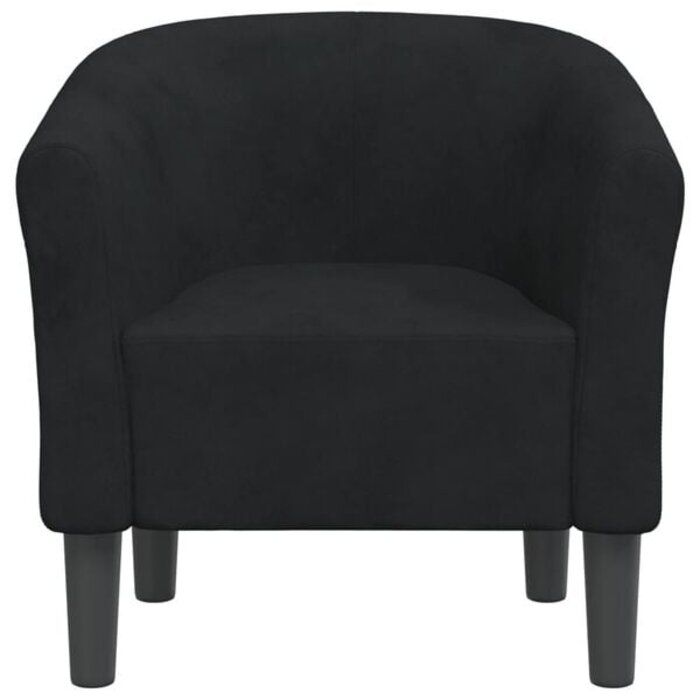 Samt-Schalensessel Schwarz, 70 x 56 x 68 cm - 35% Rabatt