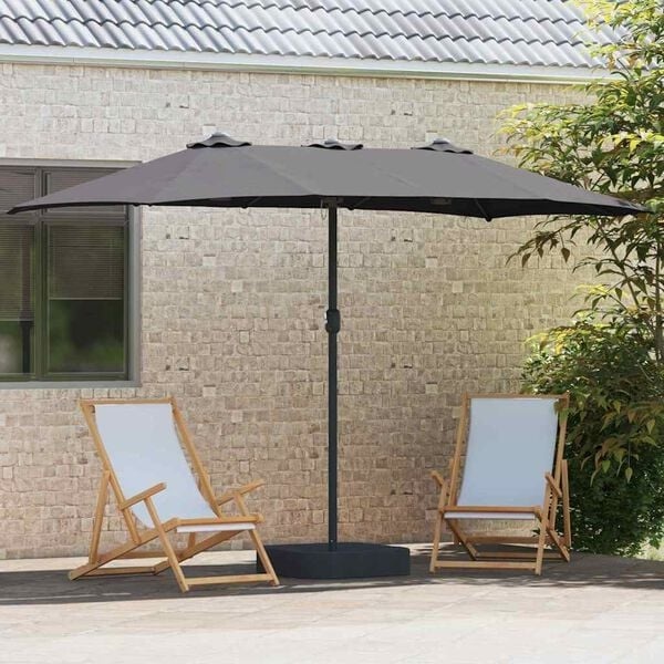 Großer Garten-Sonnenschirm in Anthrazit - 385 x 209 x 244 cm - 35% Rabatt