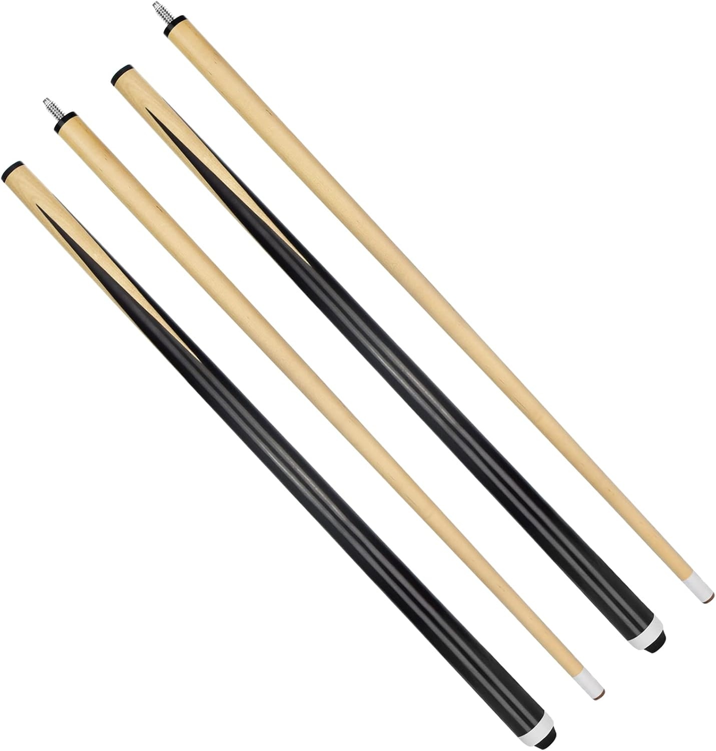 Kurze Kinder-Billardqueues 2er-Set - 31% Rabatt - Hartholz - 13 mm Klebeleder