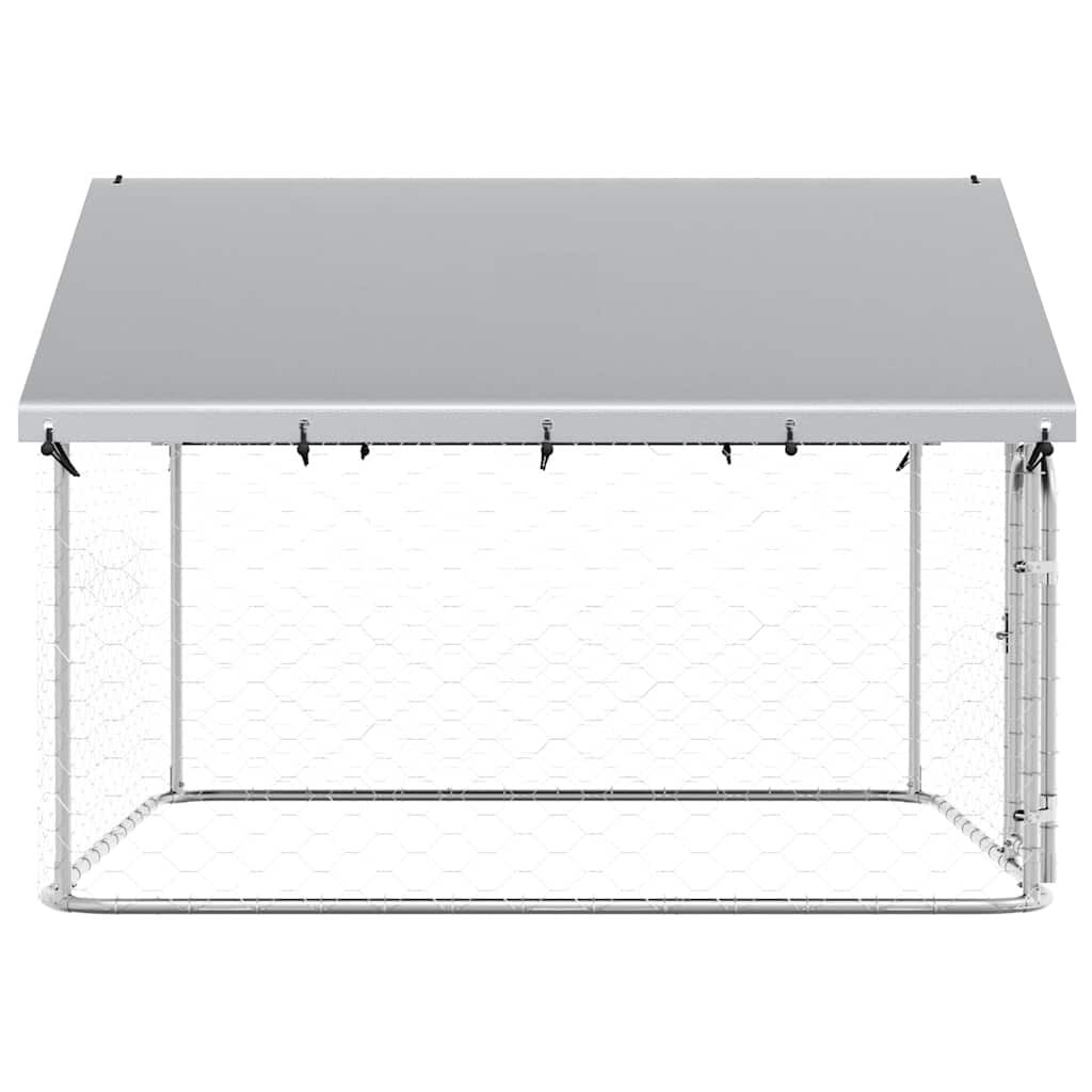 Hundezwinger mit Dach 200x200x150cm - Verzinkter Stahl - 34% Rabatt