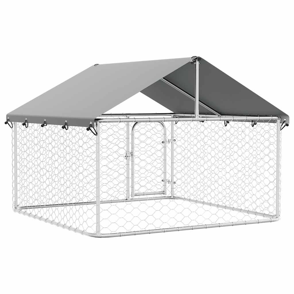 Hundezwinger mit Dach 200x200x150cm - Verzinkter Stahl - 34% Rabatt