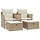 Gartenbank mit Fußhockern & Tisch Beige - 35% Rabatt