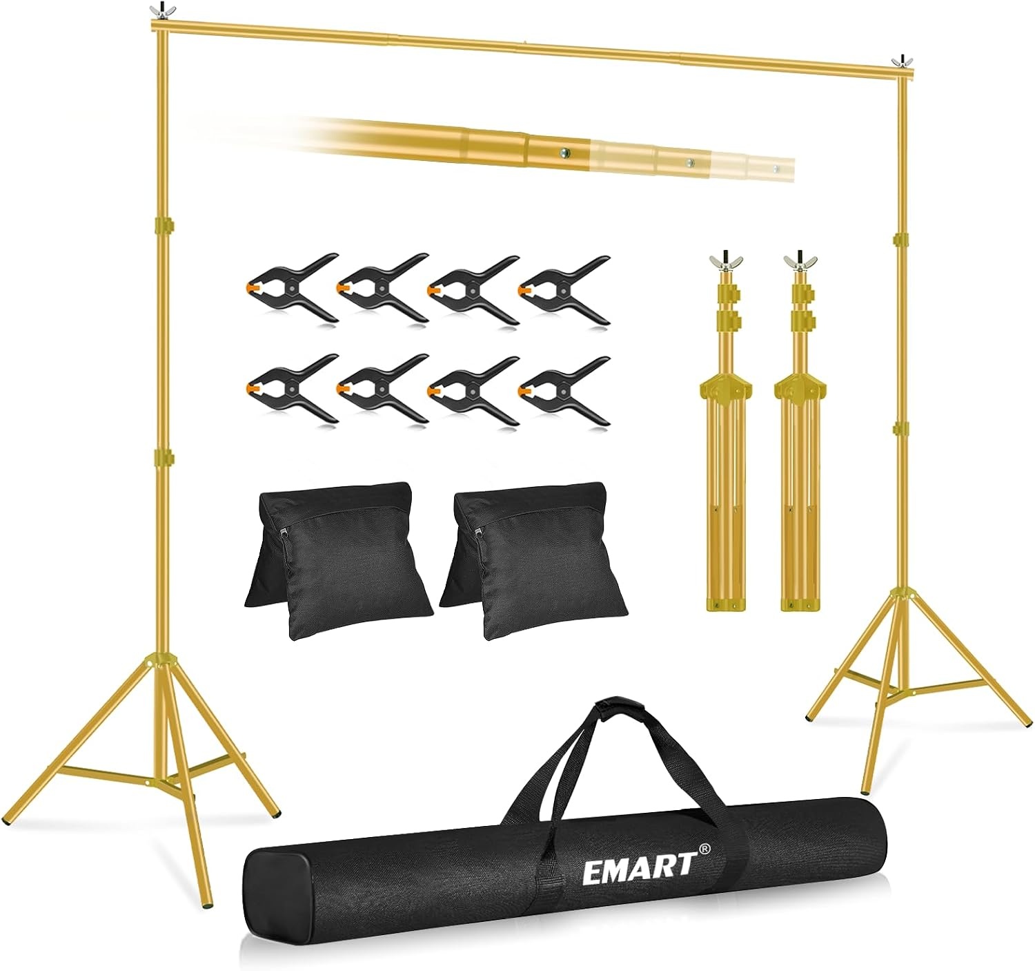 Hintergrundsystem 3x3m, verstellbares Stativ-Set, 34% Rabatt - Schwarz