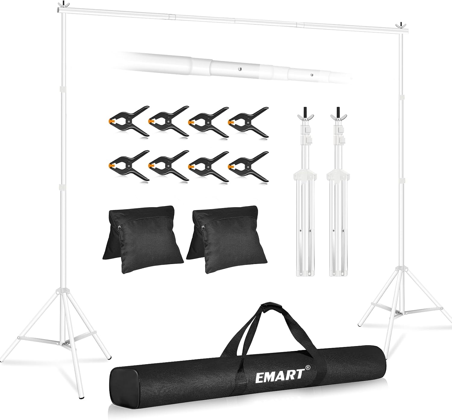 Hintergrundsystem 3x3m, verstellbares Stativ-Set, 34% Rabatt - Schwarz
