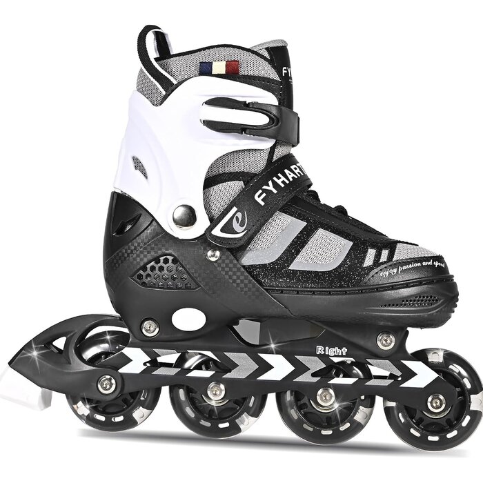 Verstellbare Inline-Skates Größe M, Schwarz/Weiß - 32% Rabatt