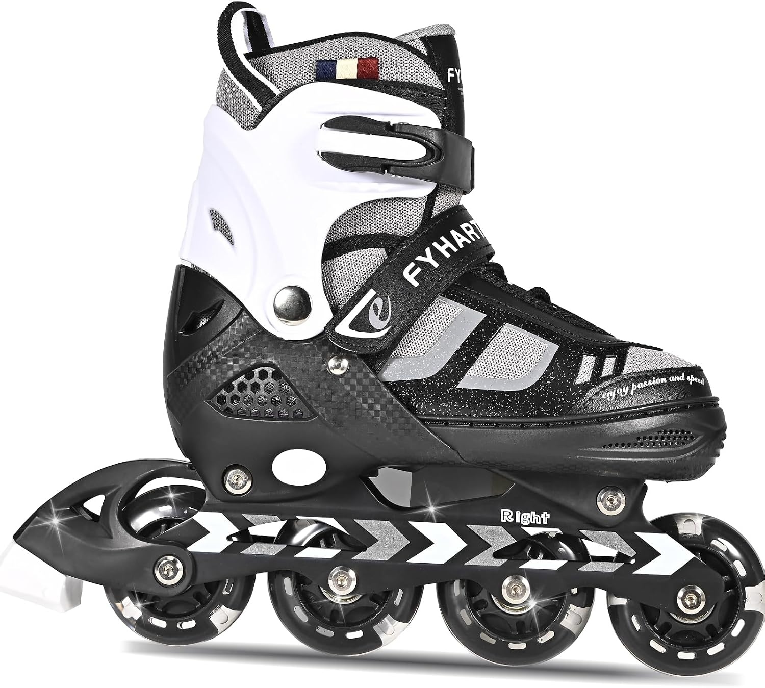 Verstellbare Inline-Skates Größe M, Schwarz/Weiß - 32% Rabatt