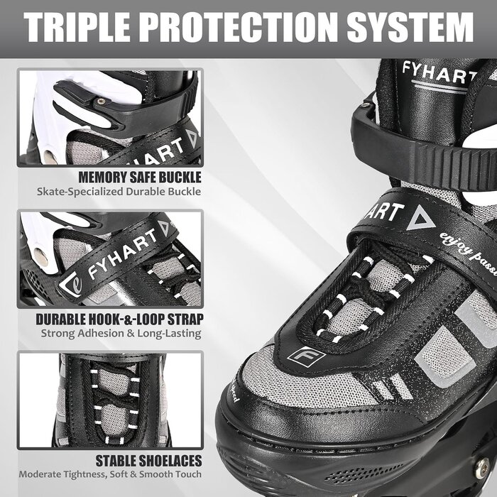 Verstellbare Inline-Skates Größe M, Schwarz/Weiß - 32% Rabatt