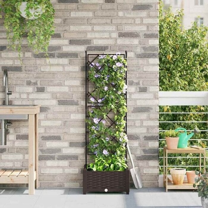 3er-Set Rankgitter-Pflanzkübel Schwarz 120x40x143cm - 34% Rabatt
