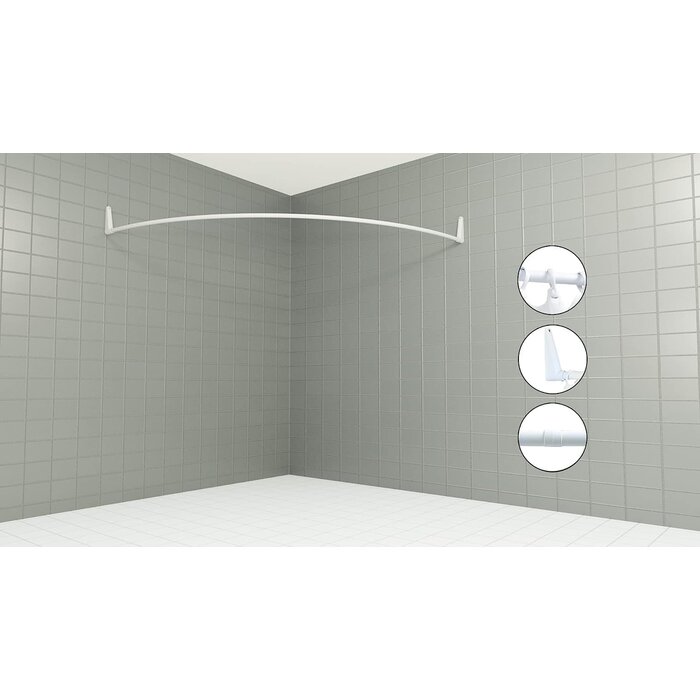 Eck-Duschvorhangstange 140x140 cm Weiß - 33% Rabatt