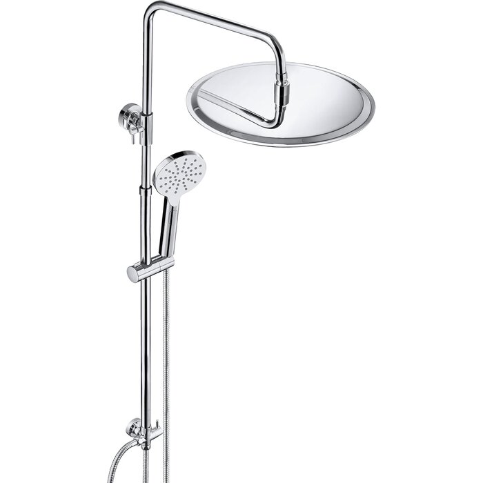 Duschsystem mit Regendusche 20x20cm, Edelstahl, verstellbar - 33% Rabatt