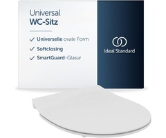 WC-Sitz Universal Slim Oval Weiß mit Absenkautomatik - 44% Rabatt